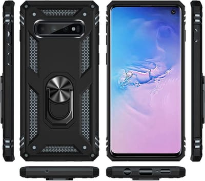 Ring Armor hoesje Geschikt voor Samsung Galaxy S10 - Rosé Goud - Draaibare standaard - Magneet - ZT Accessoires