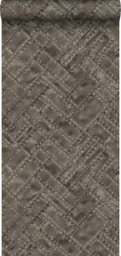 Origin Wallcoverings behang metalen platen bruin - 337244 - 53 cm x 10,05 m