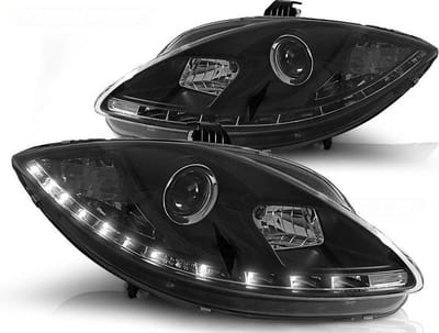 Koplampen met parkeerlicht SEAT LEON ALTEA TOLEDO 06 05-09 ZWART