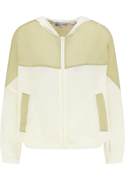 Mymo Windbreaker Dames olijf wol wit