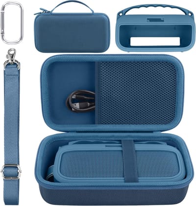 Draagbare Bluetooth Speaker Beschermcase met Carabiner en Schouderriem voor Bose SoundLink Flex, Hardcase en Siliconen Bescherming voor Veilig Transport