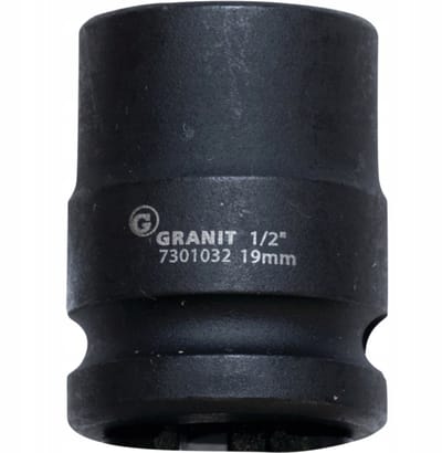 Slagdoppen 1/2" 19mm Zeskant Kort - Granit Black Edition