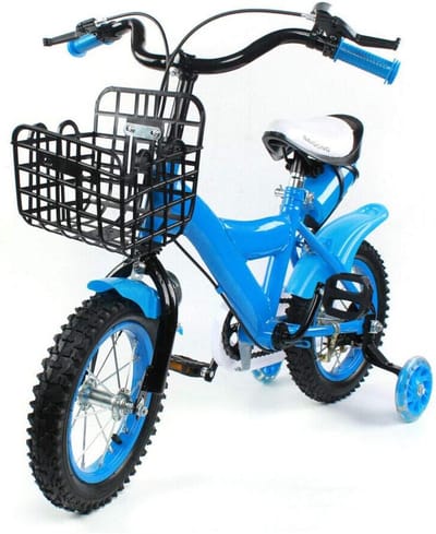 Kinderfiets 12 inch Jongens en Meisjes - Stevige Blauwe Kinderfiets met Zijwieltjes