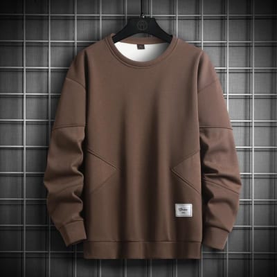 Sweatshirt met ronde hals voor heren, Herfst Nieuw Casual T-shirt met lange mouwen, Koreaanse Stijl Trendy Katoen Veelzijdig Losse Top 5XL gray