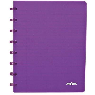 Atoma - Trendy schrift | ft A5 | 144 bladzijden | commercieel geruit | transparant paars