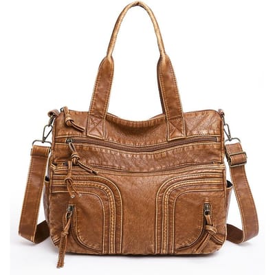 Nieuwe Herfst Retro Bruine Dameshandtas Grote Dames Tote Bag Europese en Amerikaanse Stijl Schoudertas