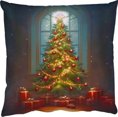 Sierkussens - Kussentjes Woonkamer - 50x50 cm - Kerstboom - Cadeau - Kerst - Winter - Kerstdecoratie voor binnen - Kerstversiering woonkamer decoratie - Kerstmis versiering in huis - Christmas decorations - Kerstaccessoires