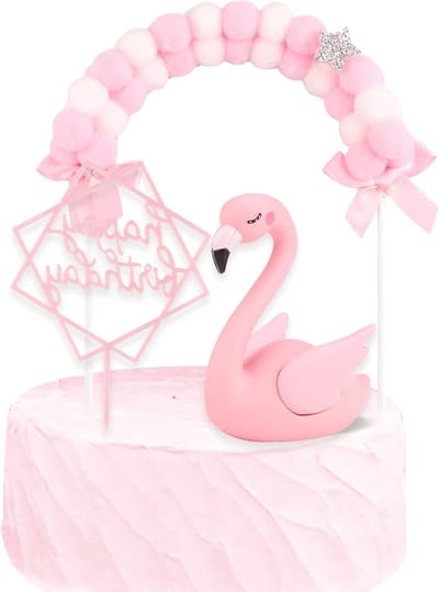 3 Stuks Flamingo Verjaardagstaart Toppers Set - 3D Acryl Decoratie voor Feest, Kinderverjaardag en Bruiloft