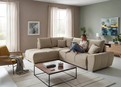 Luxe Uitschuifbare Slaapbank – 289x189 cm – Velvet – Industrohome