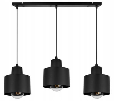 Zwarte Loft Hanglamp Drie Lichtpunten E27
