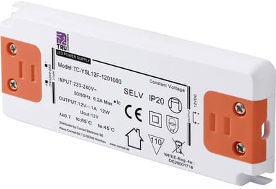 TRU COMPONENTS TC-YSL12F-1201000 LED-transformator Constante spanning 12 W 1.0 A 12 V/DC Geschikt voor meubels, Overspa