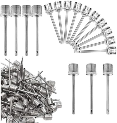 100 Stuks Balpomp-Met Naalden Adapter Bevestiging Klep Pin Voetbal Bal Basketbal Opblazen Naald Luchtslang Mondstuk