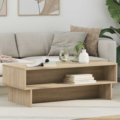 vidaXL - Salontafel - Sonoma - Eik - 100 - x - 46 - x - 35 - cm - Bewerkt - hout