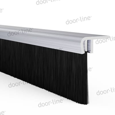 Stripborstel met F-profiel | Voor afdichting van kieren, haaks profiel 90 | Lengte: 1000 mm | Zichtbare haarlengte: 25 mm | Totale hoogte: 32,5 mm