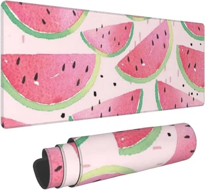 XXL Muismat - Bureau Onderlegger - Gaming Kantoor - Waterdicht Gestikte Rand - 120x60 cm - Watermeloen Roze