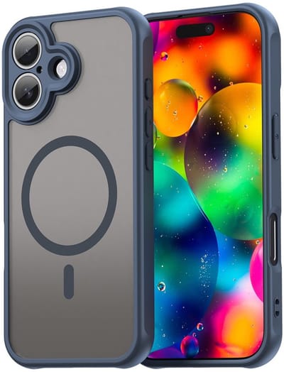 Coverup Hoesje - Geschikt voor iPhone 17 Hoesje - Coverup Mat Transparante Back Cover met Camera Cover - MagSafe Compatible - Blauw