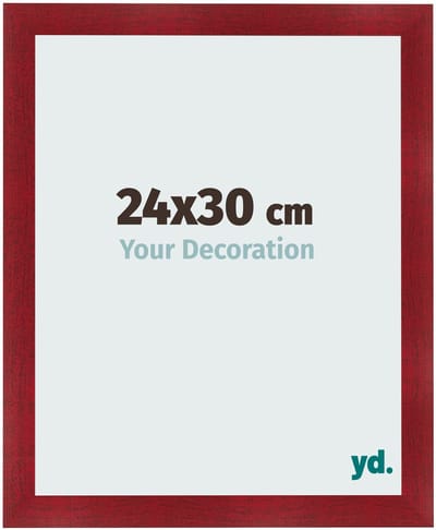 Your Decoration - Fotolijst 24x30 cm - MDF - Wijnrood Geveegd - Pisa