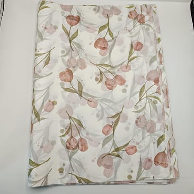 Papier de Soie Élégant Rose & Blanc 20 Feuilles Papier de Soie Élégant à Motifs Tulipes Parfait pour Emballage Cadeau Papier d'Emballage Floral