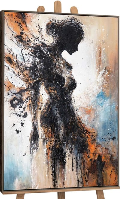 Canvas schilderij handgeschilderd element of femininity abstract – YS-Art Gallery – Luxe wanddecoratie voor woonkamer – Modern schilderij voor slaapkamer en hal