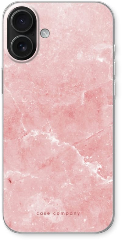Case Company® - Hoesje geschikt voor iPhone 16 Plus hoesje - Roze marmer - Soft Cover Telefoonhoesje - Bescherming aan alle Kanten en Schermrand