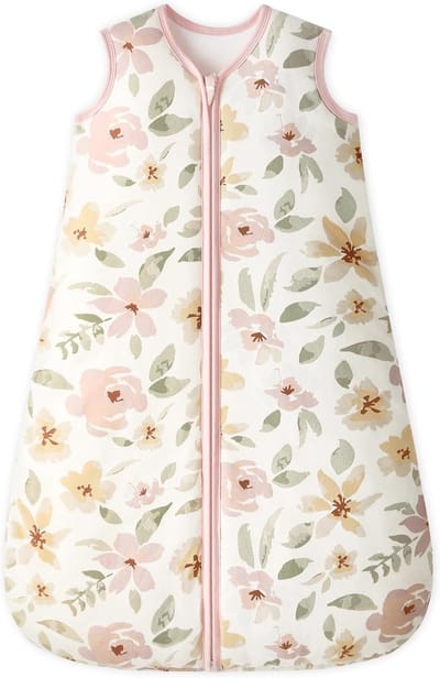 Slaapzak voor baby's - Warm en Zacht Winterslaapzak 0-6 maanden, 2,5 TOG, Roze Bloemen, 67 cm
