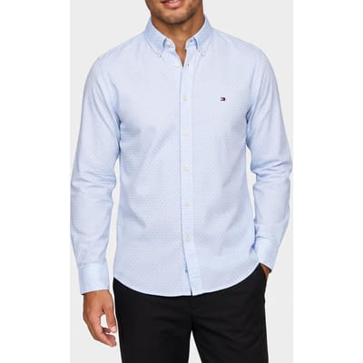 Tommy Hilfiger Flex Poplin Mini Print Shirt Sweet Blue Taglia: S | Camicie Business Outlet | Uomo | Blu