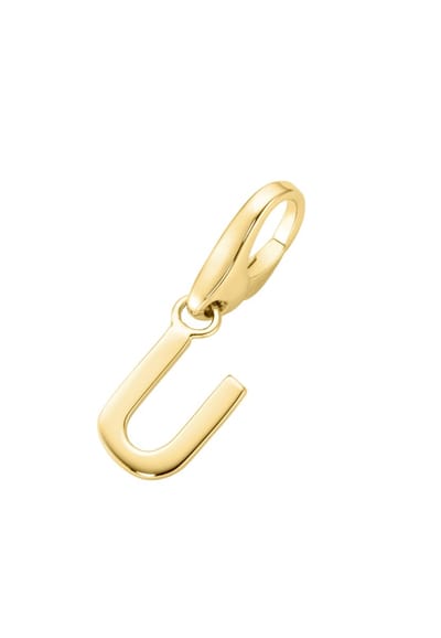 Gouden (verguld) bedel | Letter U | Giorgio Martello | 925 Zilver