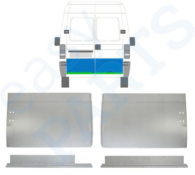 Reparatie plaatwerk achterste deuren voor Fiat Ducato 1994-2006 / Links + Rechts