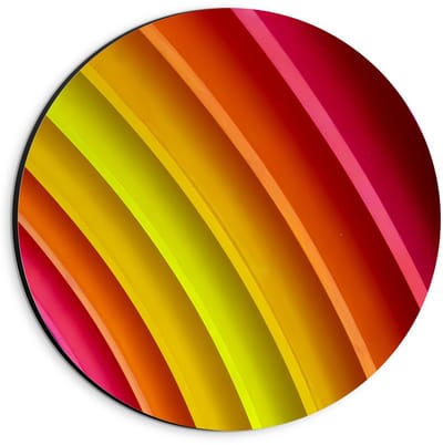 Dibond Wandcirkel - Regenboog Kleuren - 20x20cm Foto op Aluminium Wandcirkel (met ophangsysteem)