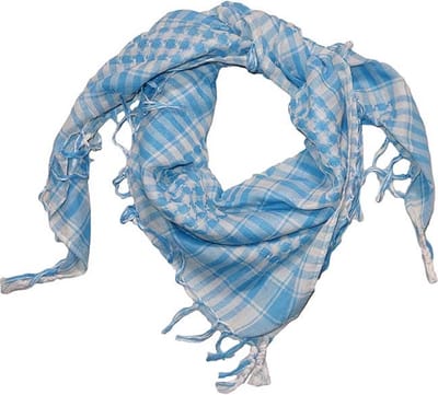 Vierkante Arafat Sjaal met Geruite Print Blauw
