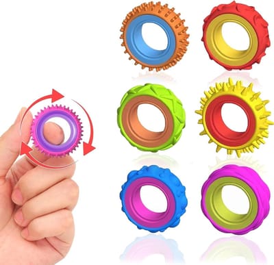 Multicolor Sensorische Anti-Stress Ringen - Tactiele Speelgoed voor Kinderen en Volwassenen met Autisme en ADHD, Verhoogt Focus en Ontspanning
