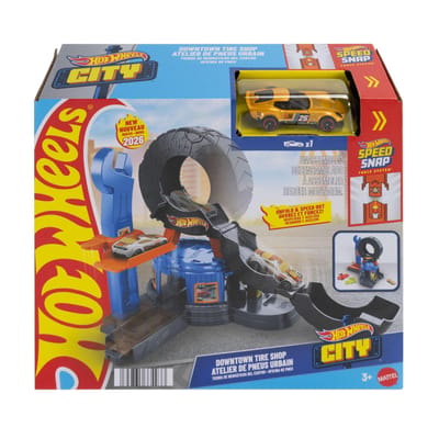Hot Wheels City Centrum Bandenwerkplaats - Speelset en speelgoedauto - Geschikt voor het snel-klik-baansysteem