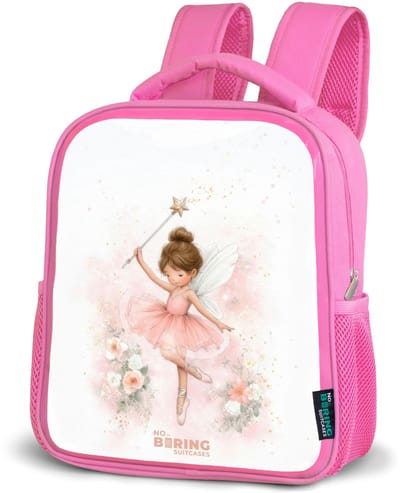 NoBoringSuitcases.com® - Rugzak roze - Schooltas meisjes - Ballerina fee in roze - Kinder rugtas meisje - Boekentas kind - Kinderrugzak voor school - Schoolrugzak