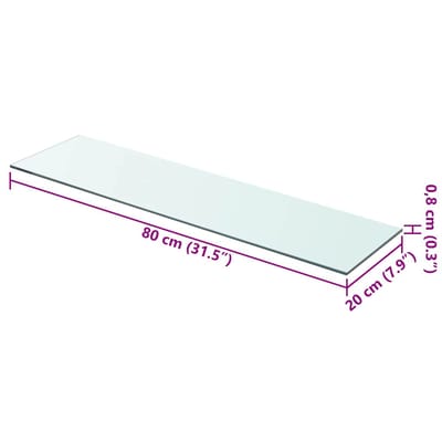 vidaXL - Wandschap - transparant - 80x20 - cm - glas