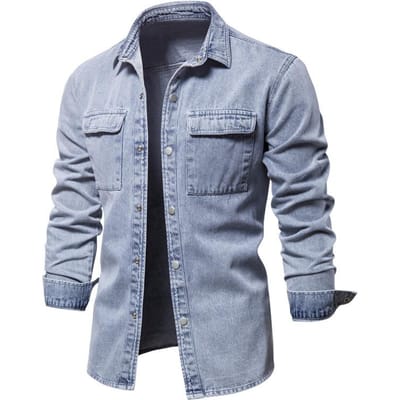 Veste en jean décontractée pour homme, nouvelle collection printemps-automne, tendance européenne et américaine, en denim délavé XXL bleu