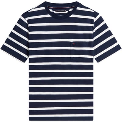 Tommy Hilfiger Essential Regular Fit Stripe T-shirt Desert Sky/ecru Stripe Taglia: S | Magliette basic Outlet | Uomo