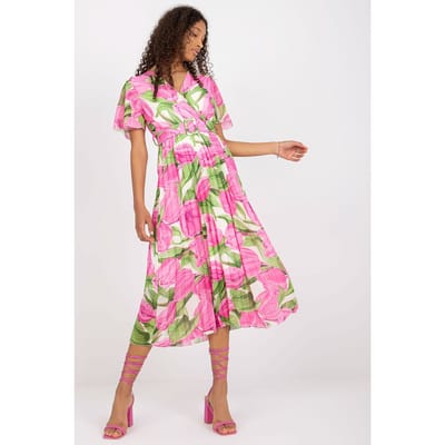 Sunset Citrus Wrap Dress - Pink / One Size