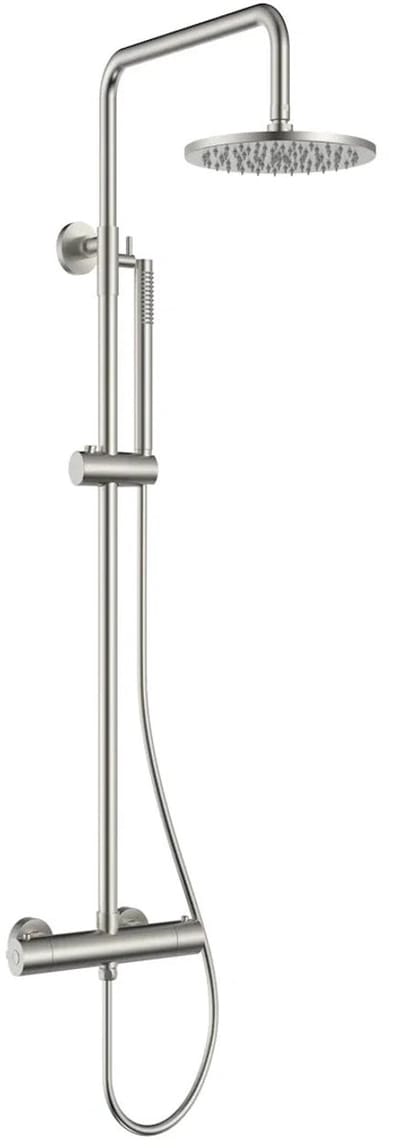 DutchLine - Thermostatische Doucheset Grip-250 - Geborsteld Staal