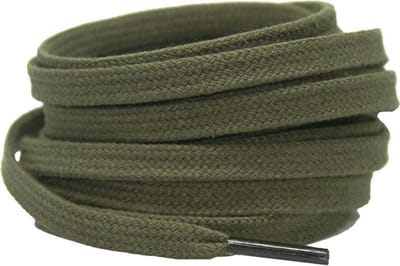 Platte katoenen veters 6mm Groen 120cm - sneakers