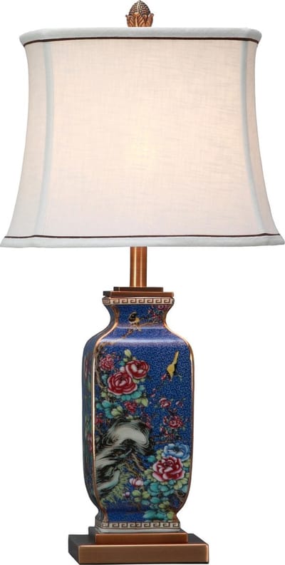 Fine Asianliving Oosterse Tafellamp Porselein met Kap