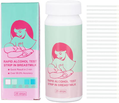 Dailygoods- Alcoholteststrips 25-delige Detectiekit - Snel Resultaat in 2 Minuten - Kleurenkaart - Veilig te Gebruiken - Voor Moeders die Borstvoeding Geven - Borstvoedingstest