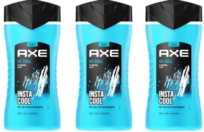 AXE 3in1 Douchegel - Ice Chill - 3 x 250 ml - Voordeelverpakking - Insta Cool