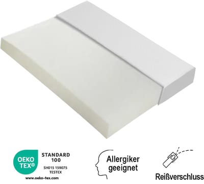 Matratze-140x200cm-bequem-ergonomisch-Öko-Tex zertifiziert-Tagesdecke mit Antirutschpartikeln und Griffen-atmungsaktiv-langlebig-Härte H3