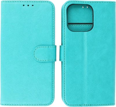 iPhone 13 Pro Hoesje - Book Case Telefoonhoesje - Kaarthouder Portemonnee Hoesje - Wallet Case - Groen