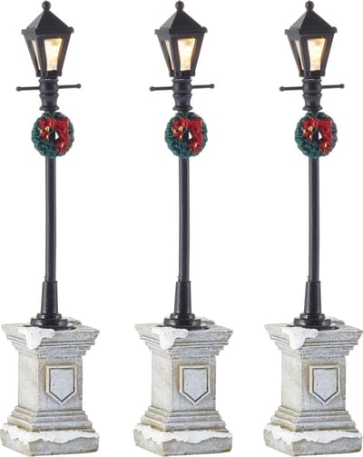 Luville - Street lantern on foot 3 pieces - Kersthuisjes & Kerstdorpen