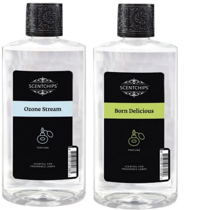Scentchips Now or Never - Ozone Stream + Born Delicious - Geurolie Voor Oliebrander Set van 2 - Parfum Olie - Geurolie Voor Lampenolie - Geurlamp Olie - 475ml x 2