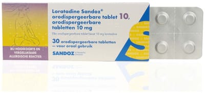 Loratadine Sandoz orodispergeerbare tablet 10