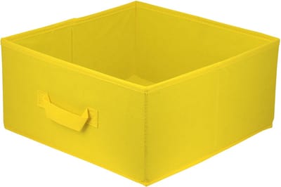 LAVITA TEXTIEL 31x31x15 - Gele Luxe Stoffen Opbergmand - Inklapbare Kast Organizer en Kastlade Verdeler - 1 Stuk