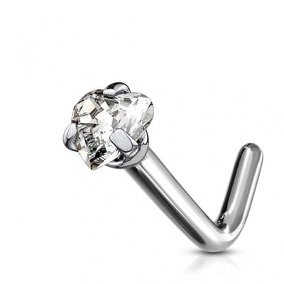 Neuspiercing titanium hartje top 3mm - zilver - LMPiercings