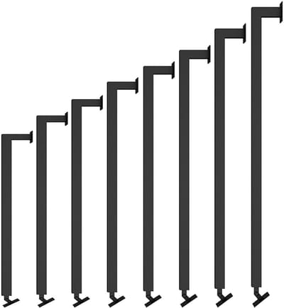 Decoratieve Kolommen - Trapleuningen Balustrades - Veilige Trappen - Verstelbare Hoek - 35 95 140 cm - Zwart